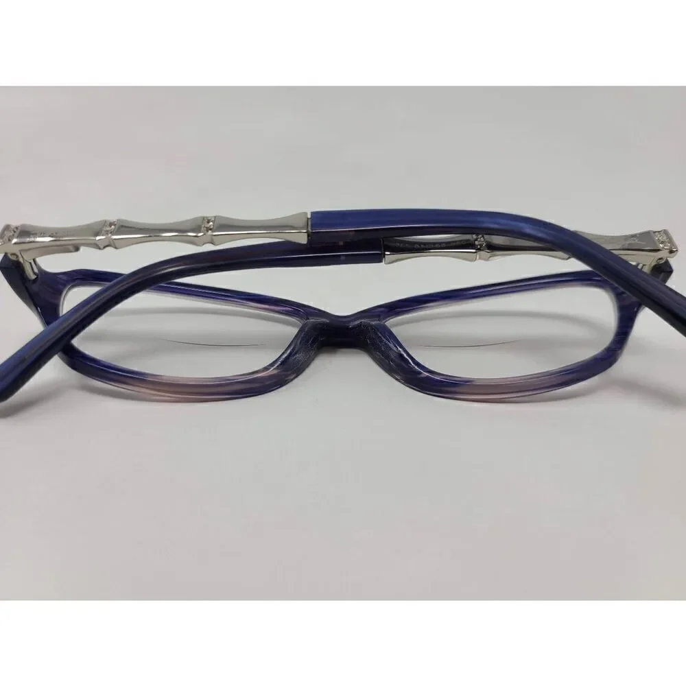 JUST CAVALLI WOMENS EYEGLASSES FRAMES BLUE SILVER CRYSTAL 53 15 135